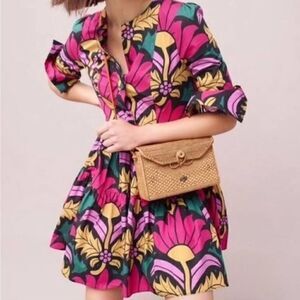 J. Crew Ratti Grandi Tiered Pop Over Dress Beatrice Floral Multi color Size 2
